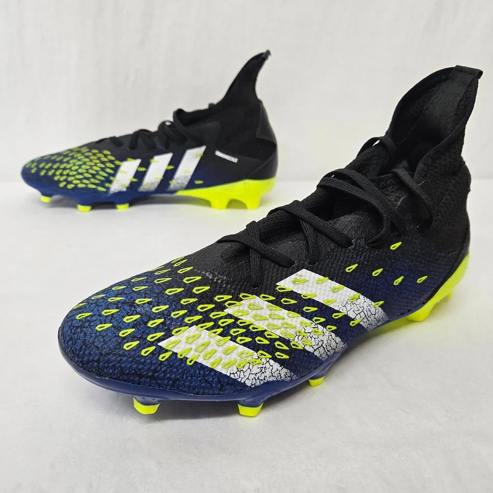 Adidas Predator Freak.3 FG Soccer Cleats FY0610 Black Blue Yellow Mens Size 8